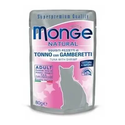 Monge Natural Superpremium Tonno con gamberetti Cibo umido per gatti adulti 80 g