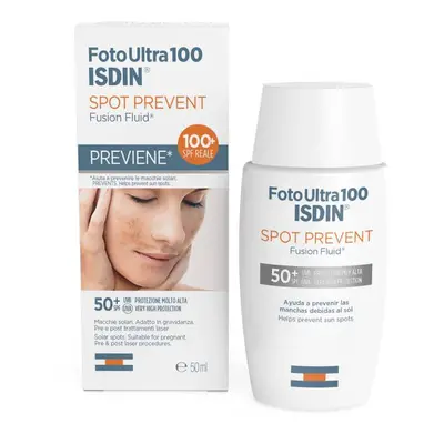 Isdin FotoUltra100 Spot Prevent Fusion Fluid Protezione Solare Viso SPF 50+ SPF Reale 100+