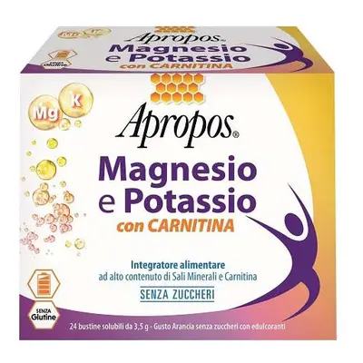 Apropos Magnesio e Potassio con Carnitina Senza Zucchero 24 bustine