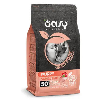 Oasy Grain Free Formula Puppy Small/Mini Cibo Secco per Cani Senza Glutine Gusto Tacchino 2,5 kg