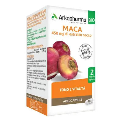 Arkopharma Arkocapsule Maca Bio Integratore per Stanchezza Fisica e Mentale 40 capsule