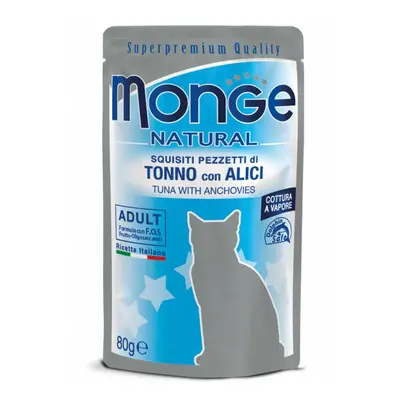 Monge Natural Pezzetti di Tonno con Alici per Gatti Adulti 80 g