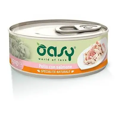 Oasy Pollo con Salmone Specialità Naturali Cibo Umido per Gatti in Lattina 150 g