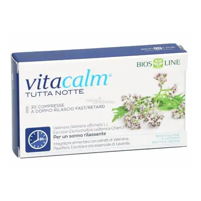 Bios Line Vitacalm Tutta Notte Integratore per Sonno 30 Compresse