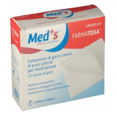 Meds Garza compressa 12/12 18x40cm Medicazione 12 Pezzi