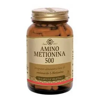 Solgar Amino Metionina 500 Integratore per la sintesi delle Metionina 30 Capsule Vegetali