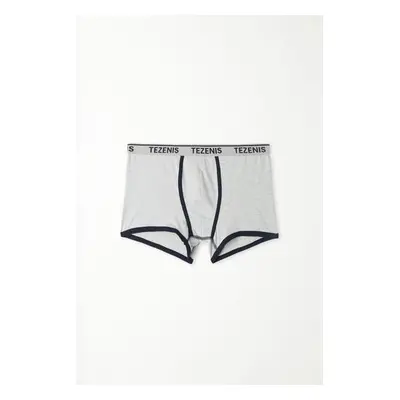 Tezenis Boxer in Cotone con Bordi a Contrasto e Logo Uomo Blu Taglia