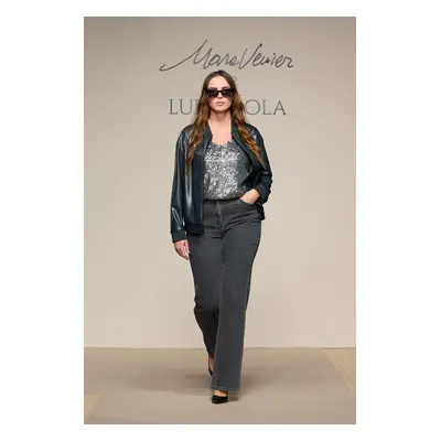 Mara Venier per Luisa Viola JEANS FLARE, GREY DENIM Donna