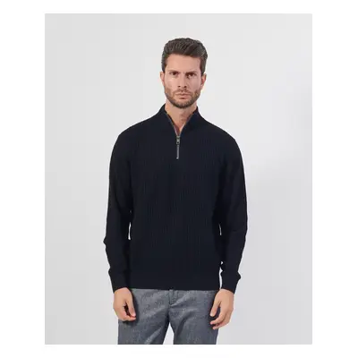 Maglione uomo Bugatti mezza zip nido d'ape