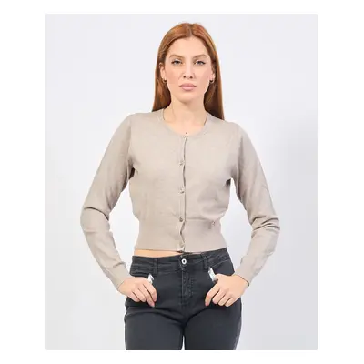 Cardigan donna Yes Zee cropped con bottoni