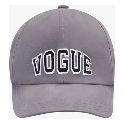 Cappellino VOGUE Editions grigio con patch logo college nero