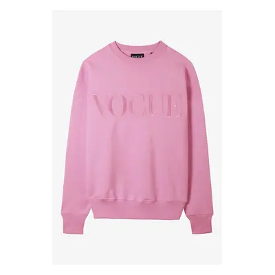 Felpa VOGUE rosa con logo ricamato