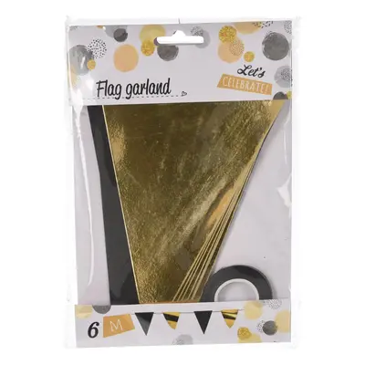 Excellent Houseware Flag Garland Gold Black 91 g