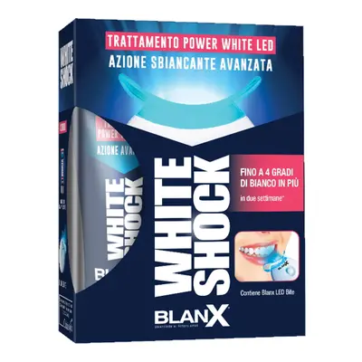 Blanx White Shock Con Blue Formula Potenziata Trattamento Sbiancante 30ml + Led Bite